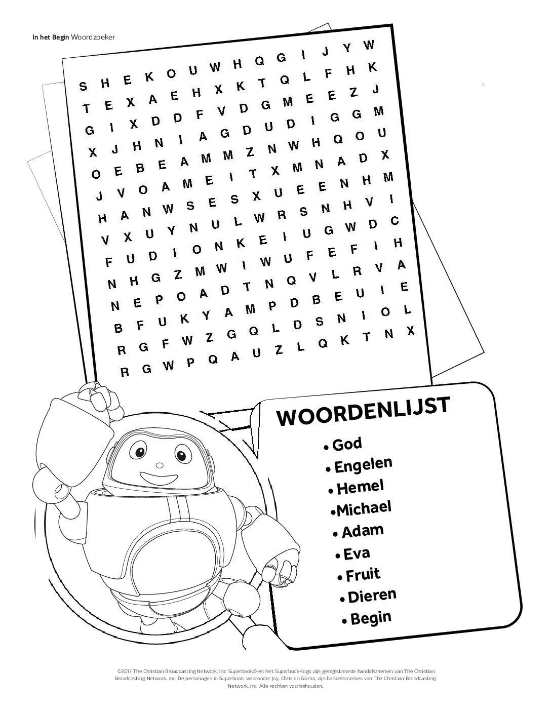 101 In het begin - Woordzoeker 101 In het begin Woordzoeker