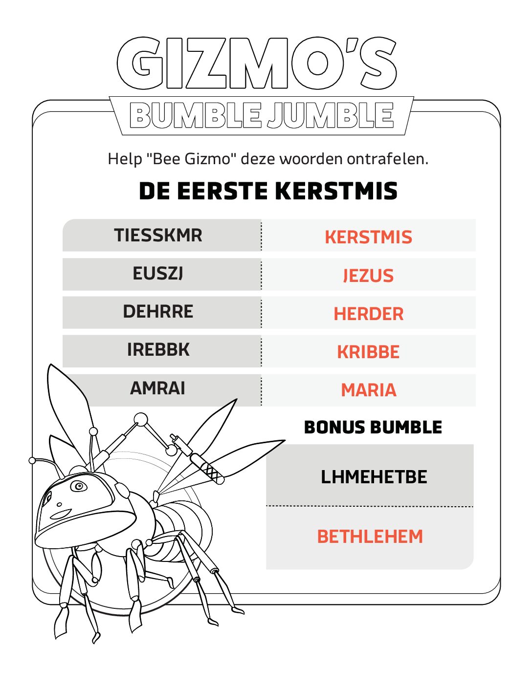 108 De eerste Kerstmis - Bumble Jumble Solution 108 De eerste Kerstmis Bumble Jumble Solution