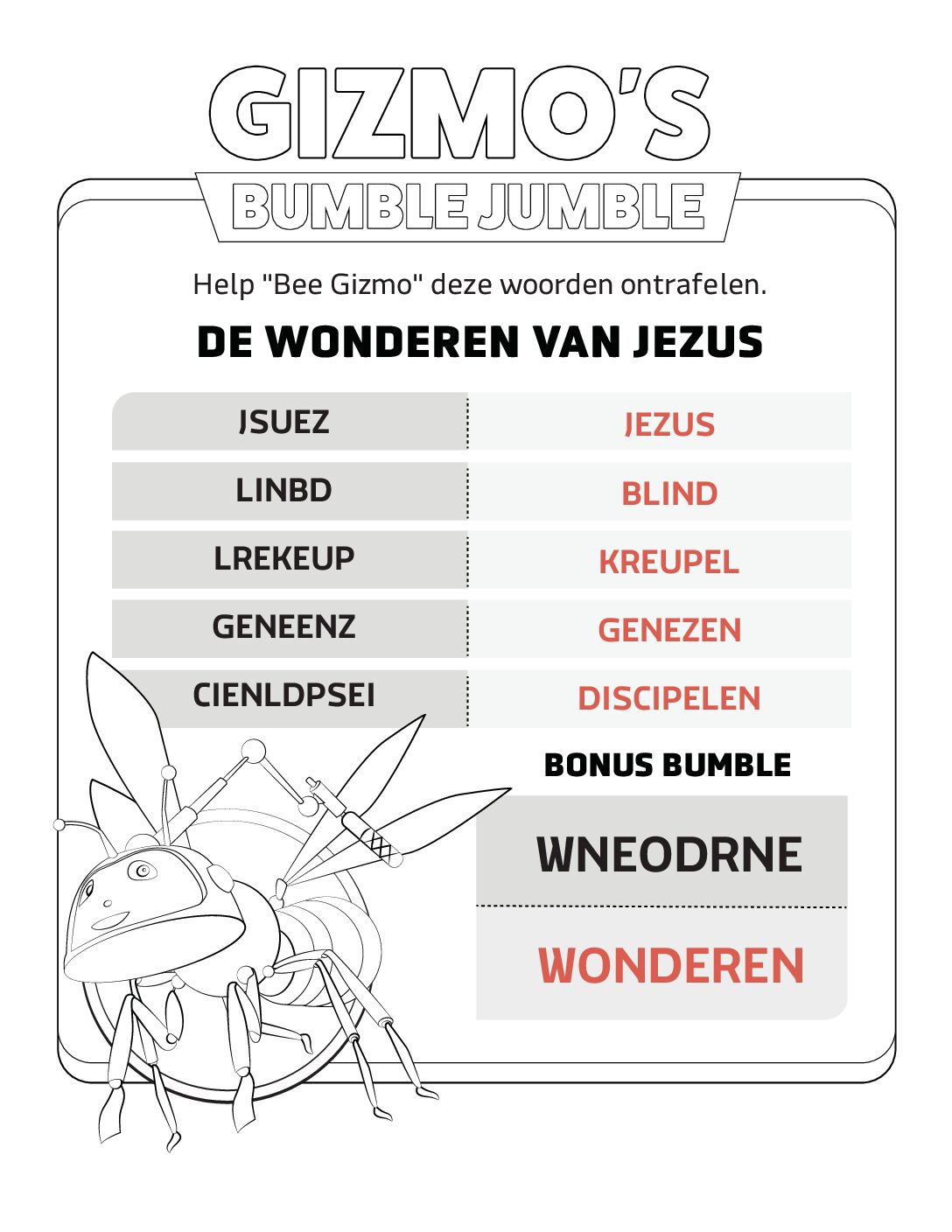 109 De wonderen van Jezus - Bumble Jumble Solution 109 De wonderen van Jezus Bumble Jumble Solution