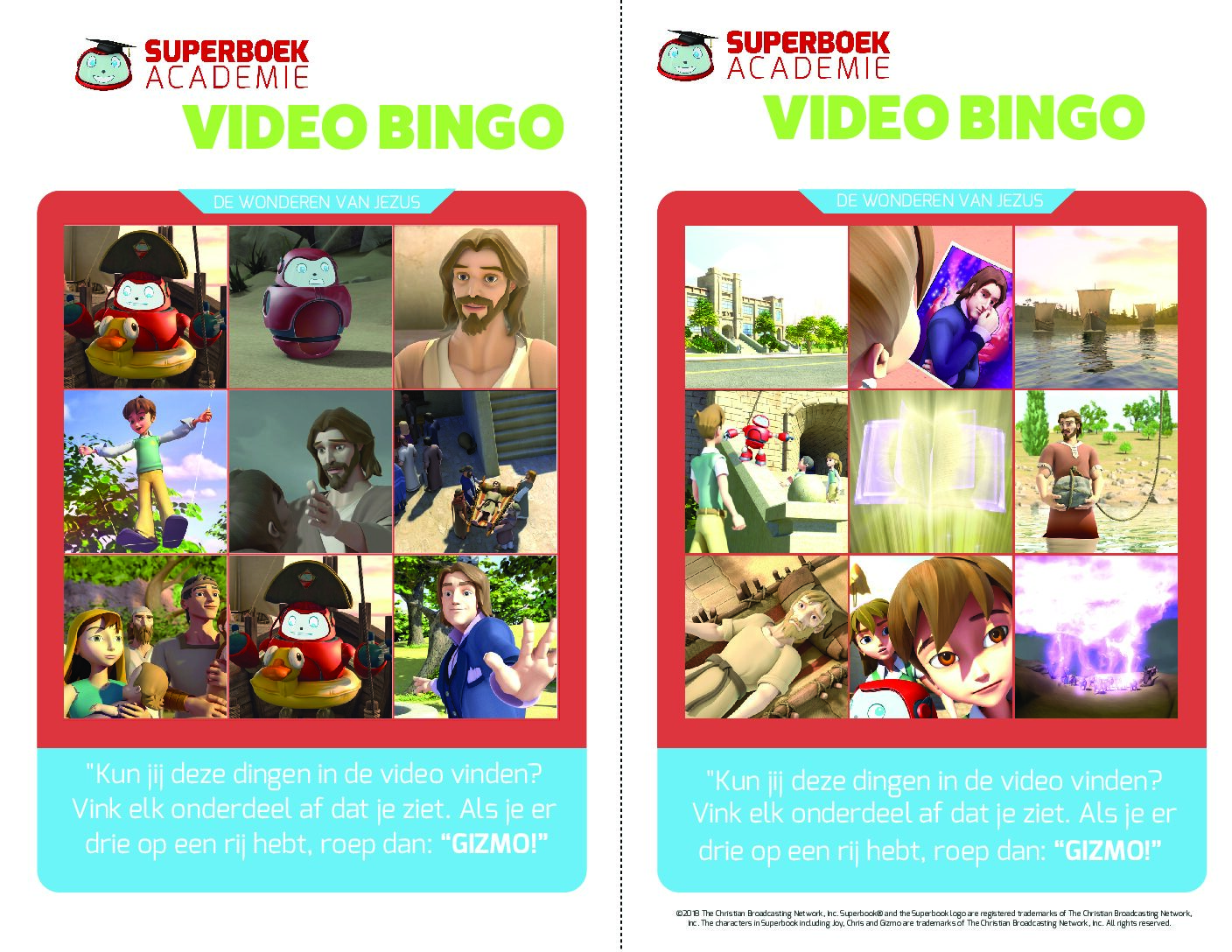 109 De wonderen van Jezus - Video Bingo 109 De wonderen van Jezus Video Bingo