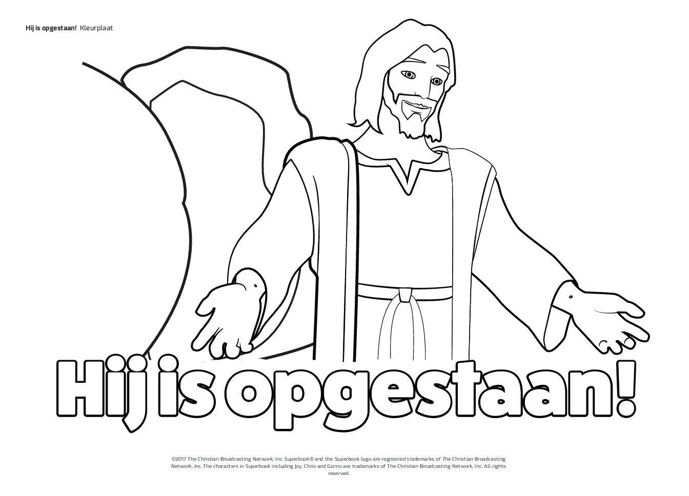 111 Hij is opgestaan! - Kleurplaat 111 Hij is opgestaan Kleurplaat