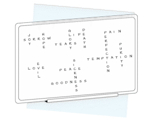 Word Game Whiteboard Illustration